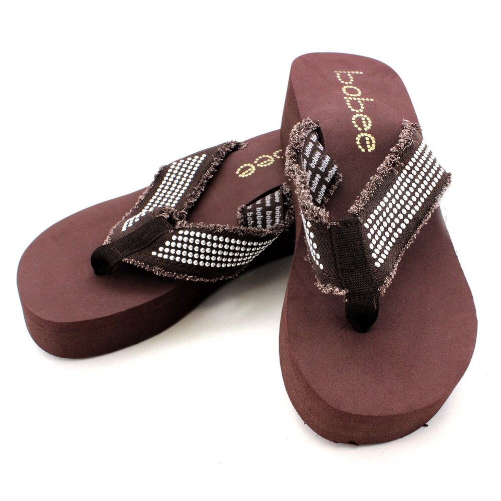 NEW !!! Bobee Brown Womens EVA Platform Wedge Thong Sandals